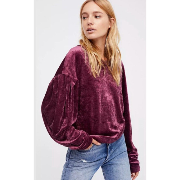 Free People Milan Velvet Pullover sz XS - Picture 2 of 5